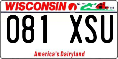 WI license plate 081XSU
