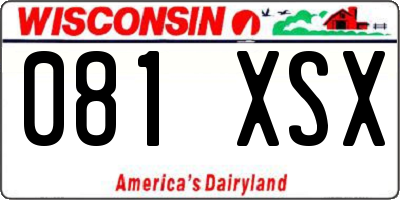 WI license plate 081XSX