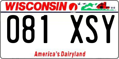 WI license plate 081XSY