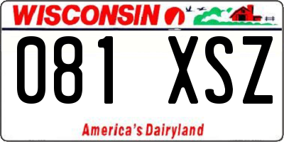 WI license plate 081XSZ