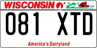 WI license plate 081XTD