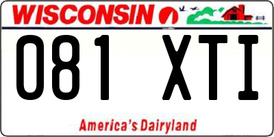 WI license plate 081XTI