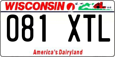 WI license plate 081XTL