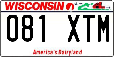 WI license plate 081XTM