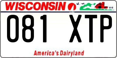 WI license plate 081XTP