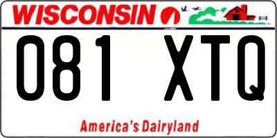 WI license plate 081XTQ