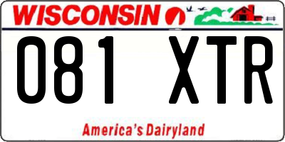 WI license plate 081XTR
