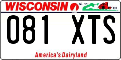 WI license plate 081XTS