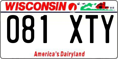 WI license plate 081XTY