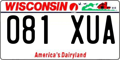 WI license plate 081XUA