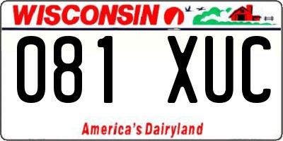 WI license plate 081XUC