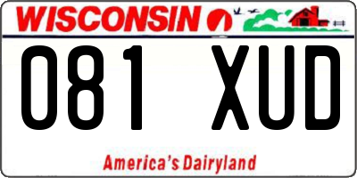 WI license plate 081XUD