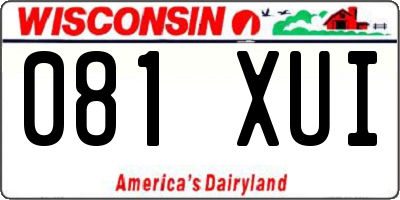 WI license plate 081XUI