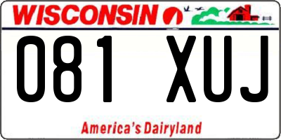 WI license plate 081XUJ