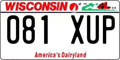 WI license plate 081XUP
