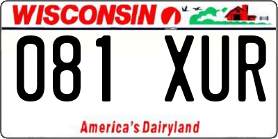 WI license plate 081XUR