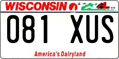 WI license plate 081XUS