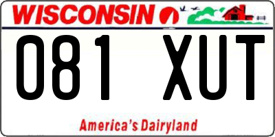 WI license plate 081XUT