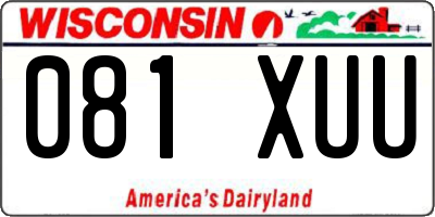 WI license plate 081XUU