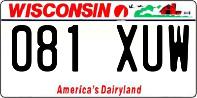 WI license plate 081XUW