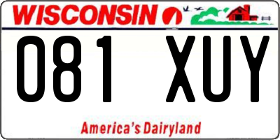 WI license plate 081XUY