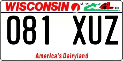 WI license plate 081XUZ