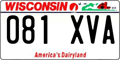 WI license plate 081XVA