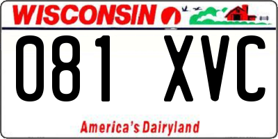 WI license plate 081XVC