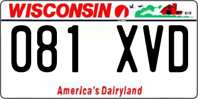 WI license plate 081XVD
