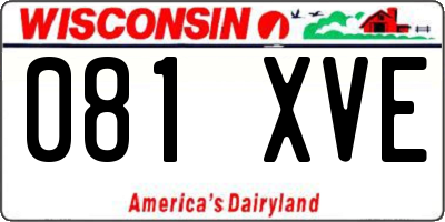 WI license plate 081XVE