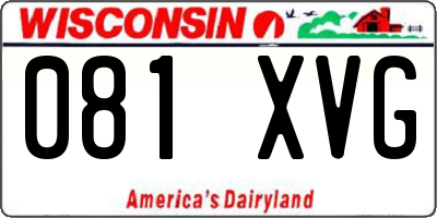 WI license plate 081XVG