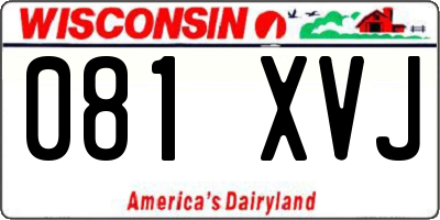 WI license plate 081XVJ