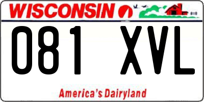 WI license plate 081XVL