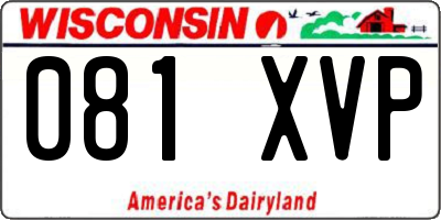 WI license plate 081XVP