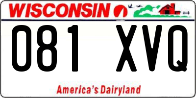 WI license plate 081XVQ