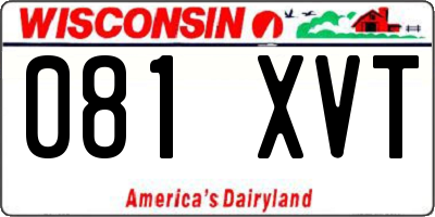 WI license plate 081XVT