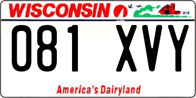 WI license plate 081XVY