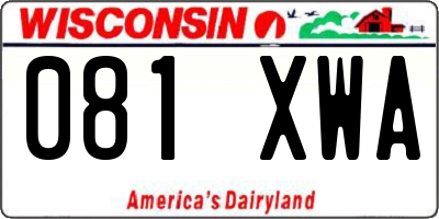 WI license plate 081XWA