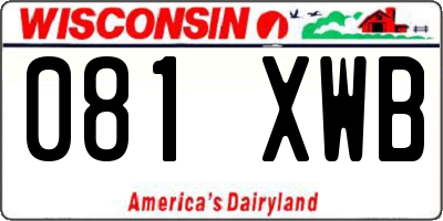WI license plate 081XWB