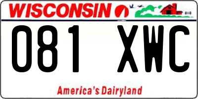 WI license plate 081XWC