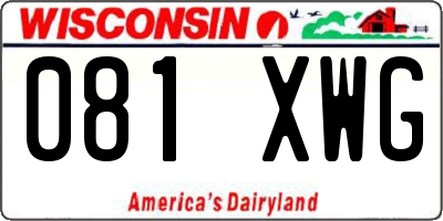 WI license plate 081XWG