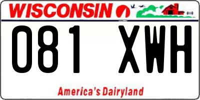 WI license plate 081XWH