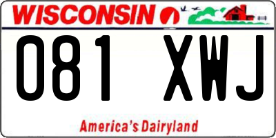 WI license plate 081XWJ