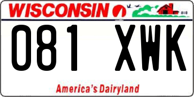 WI license plate 081XWK