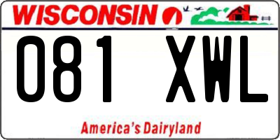 WI license plate 081XWL