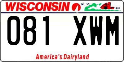 WI license plate 081XWM