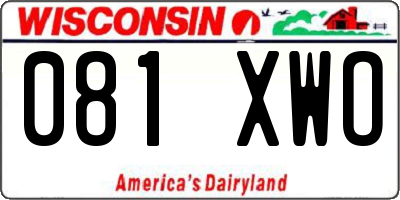 WI license plate 081XWO