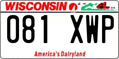 WI license plate 081XWP