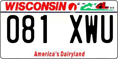 WI license plate 081XWU