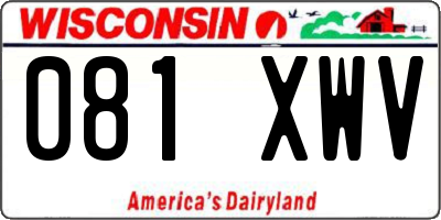 WI license plate 081XWV